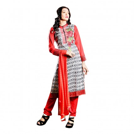 Neela’s Classical Shalwar Kameez in CVC Cotton with soft Georgette Dupatta